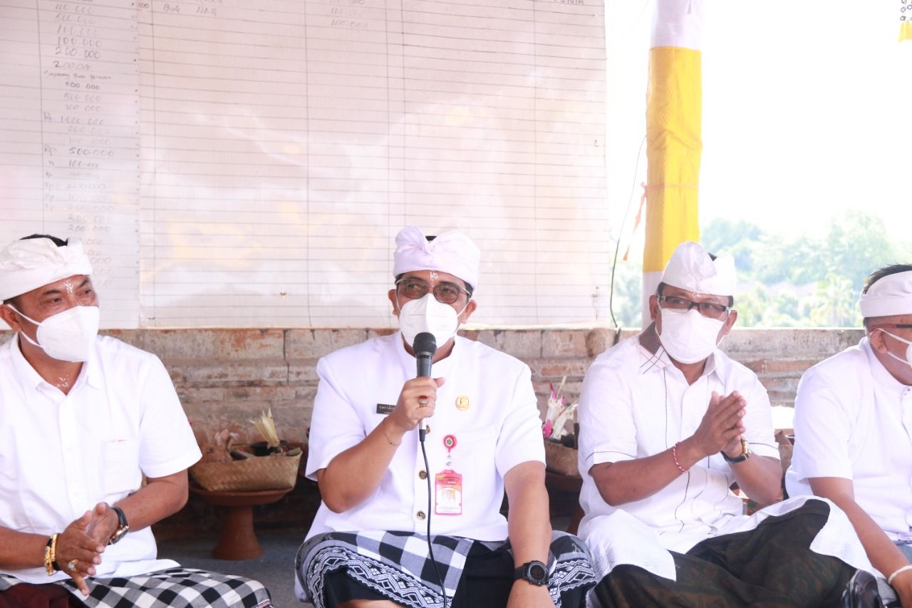 podiumnews.com-Bupati Tabanan Puji Gotong Royong Masyarakat Desa Adat Utu